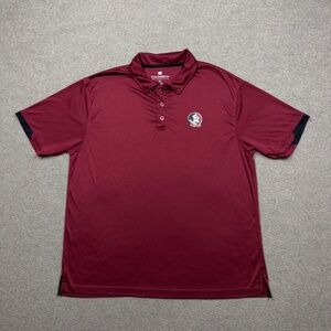 Florida Seminoles Polo Shirt Men's Size XL Red Burgundy Short Sleeve